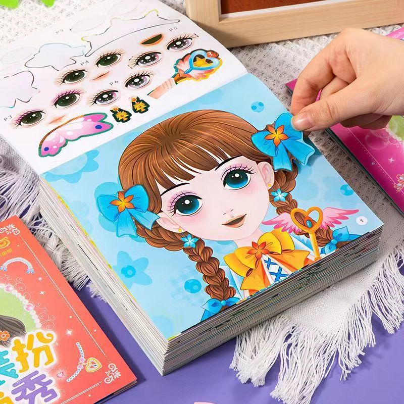 Beauty Makeup Book - Prinzessinnen-Ankleidebuch mit Aufklebern, Mädchen- und Kinderpuzzle,