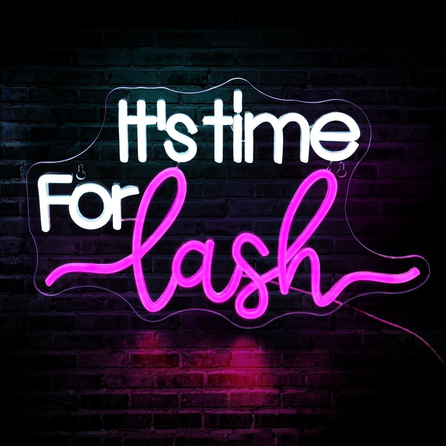 Beauty Makeup Bar - Es ist Zeit für Wimpern-Neonschilder: LED-Neonschilder