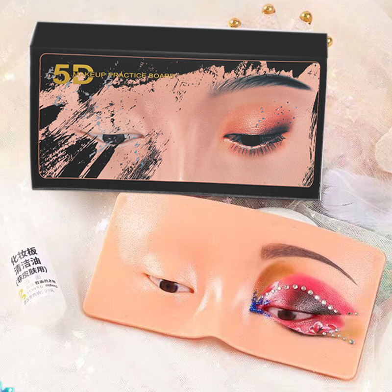Beauty Makeup Training - Wiederverwendbares 5D-Make-up-Augenbrauen-Tätowierungs-Übungshaut-Augen-Gesichts-Trainingshaut-Silikon-Übungspad für Make-up-Beauty-Akademie-Zubehör