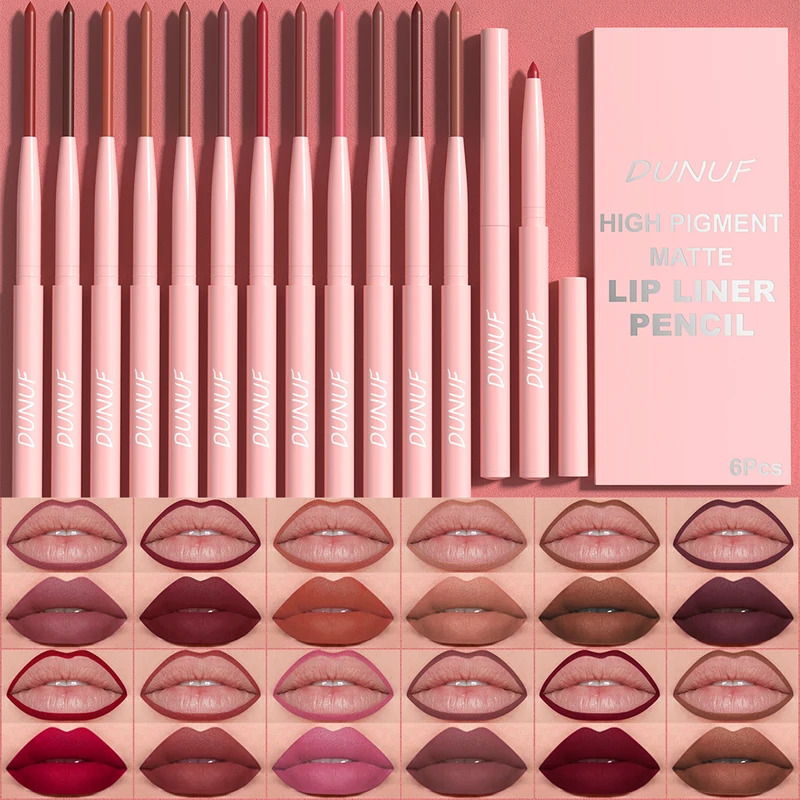 X Beauty Makeup - 6 Stück/Set Lipliner-Stift-Set, langlebig, wasserdicht, schweißfest,