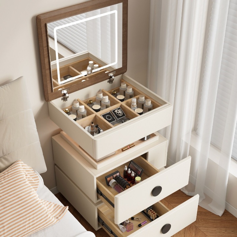 Beauty Without Makeup - Kleiner Schminktisch mit Spiegel für Schlafzimmer,