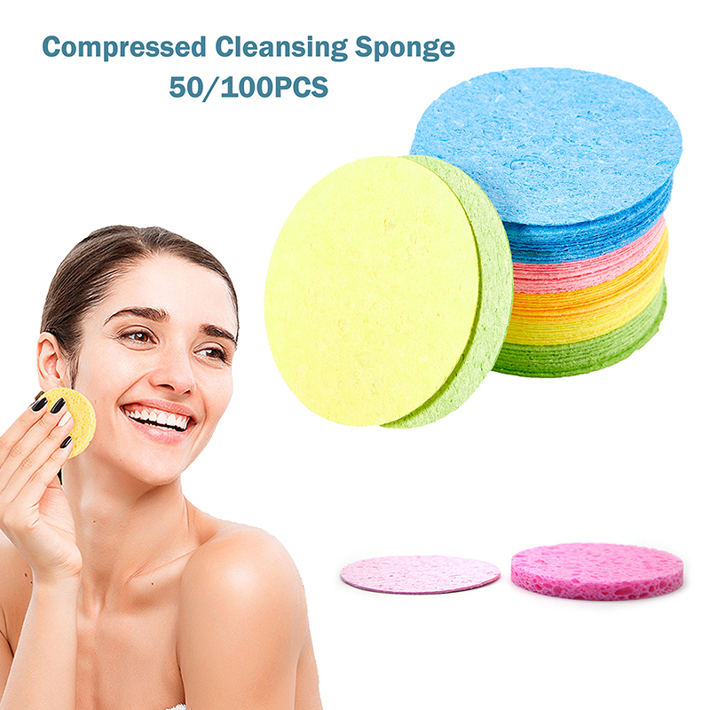 Kiss Beauty Makeup Remover - 50/100Pcs Komprimiert Natürliche Cellulose Gesichts Reinigung