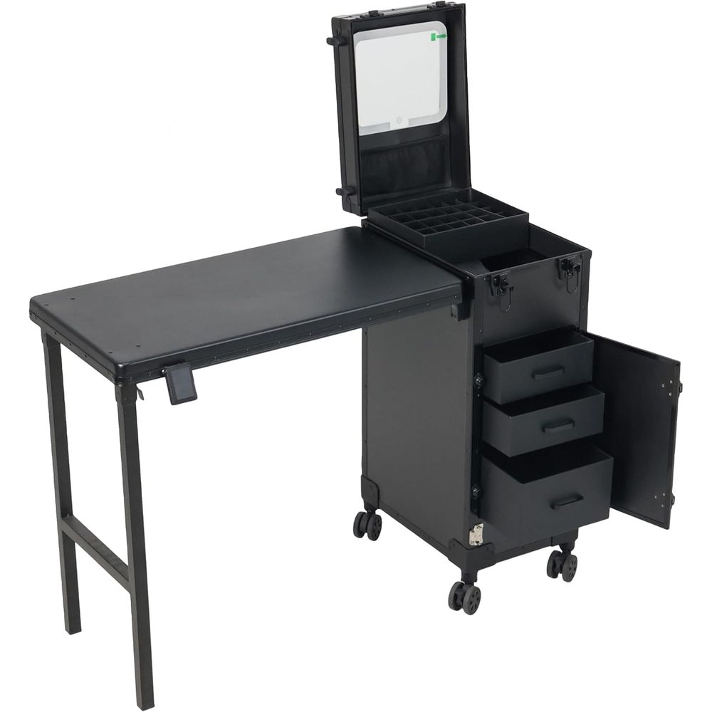 Beauty Makeup Table - Tragbarer Nagelkunsttisch mit Stauraum - 360