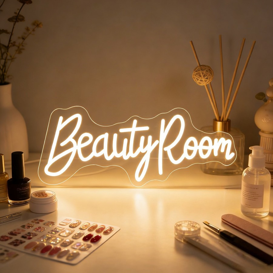 Beauty Makeup Table - Beauty Room Neon-Schild LED-Leuchtreklame für Schminktisch