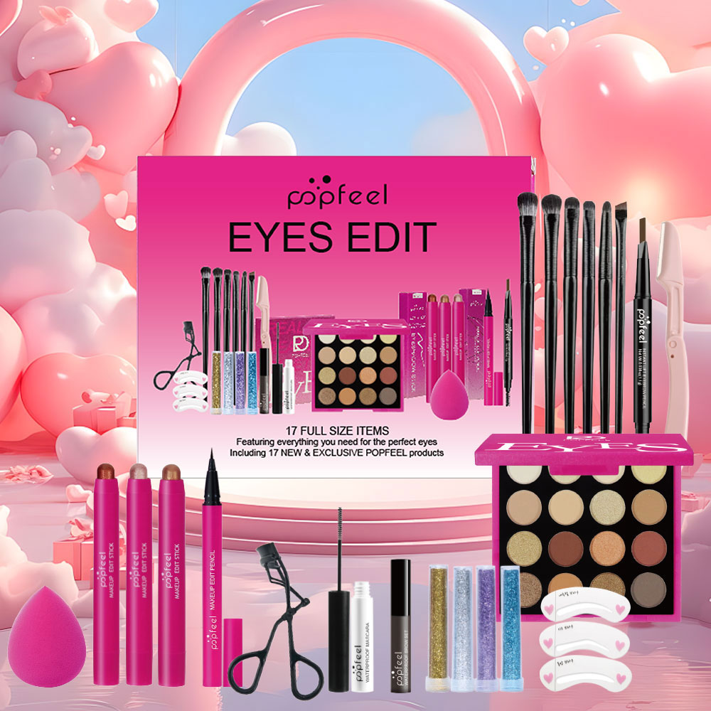 Beauty Book Makeup Kit - POPFEEL 22-teiliges Augen-Make-up-Set: Enthält eine 16-Farben-Lidschattenpalette,