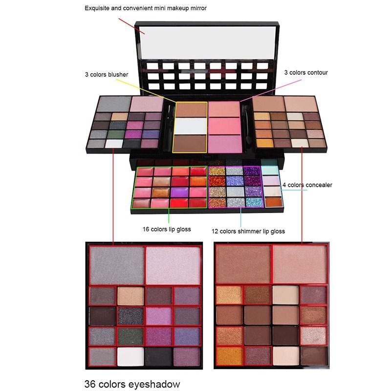 40/74/78 Farben Glitzer Lidsch – Beauty Book Makeup Kit Bewertung und Preis