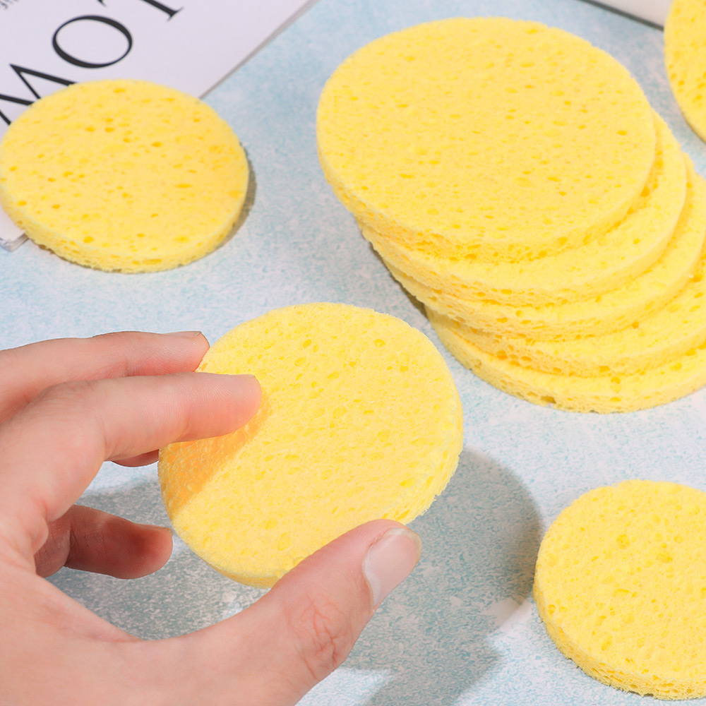 10 stücke 6-9 cm Gelb Gesicht  – Cosmetic Sponge Bewertung und Preis