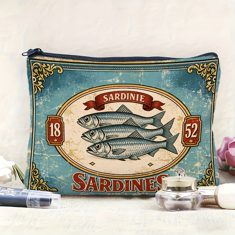 Retro-Sardinen-Print Kosmetikt – Beauty Without Makeup Bewertung und Preis
