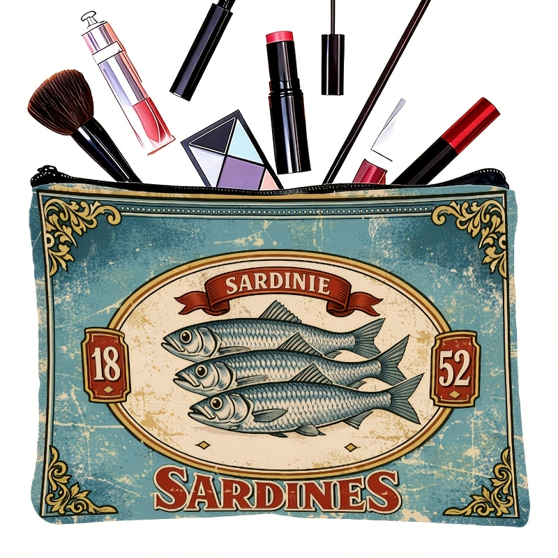 Retro-Sardinen-Print Kosmetikt – Beauty Without Makeup Bewertung und Preis